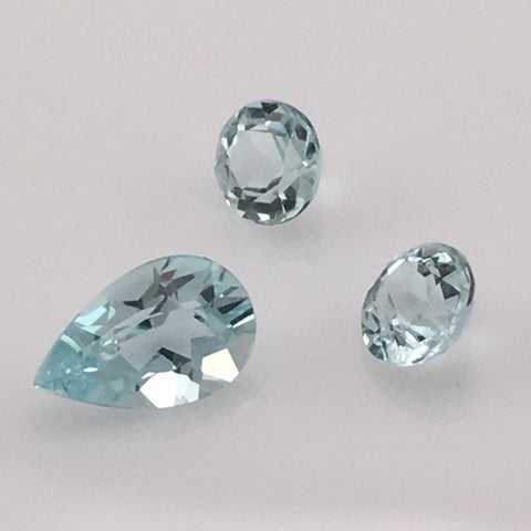 1.3 carat 3-piece Colorado Aquamarine Gemstone Set - Colonial Gems
