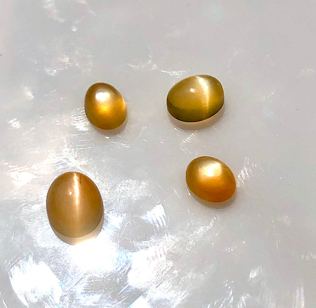Set of Orange Cats Eye Moonstones! 4 Gem set