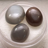 18 carat Grey Moonston Cabochon set - Colonial Gems