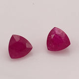 2.2 carat set triangle cut set of Cambodian Rubies - Colonial Gems