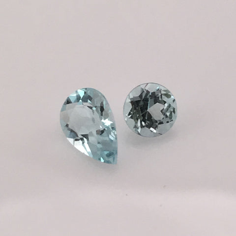 1.3 carat  2-piece Afghan Aquamarine Gemstone Set - Colonial Gems