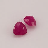 2.1 carat set of tri cut Cambodian Rubies - Colonial Gems