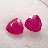 2.1 carat set of tri cut Cambodian Rubies - Colonial Gems