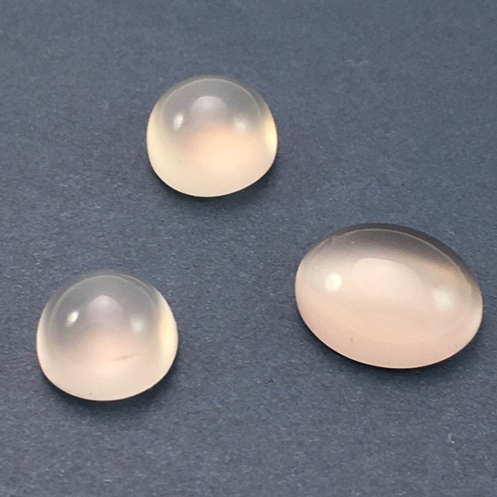 8.6 carat set White Moonstone Cabochons - Colonial Gems