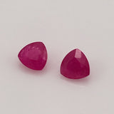 2.1 carat set of tri cut Cambodian Rubies - Colonial Gems