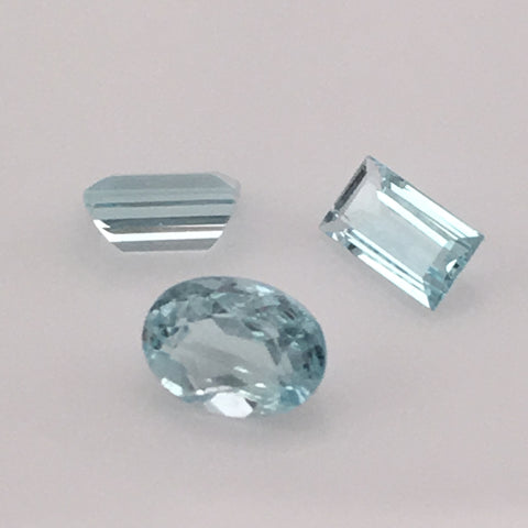 1.7 carat 3-piece Colorado Aquamarine Gemstone Set - Colonial Gems