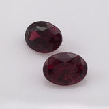 3 carat 2 piece set of Rhodolite Garnet Gemstones - Colonial Gems
