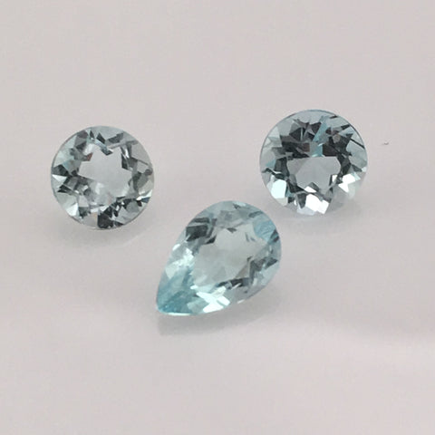 1.5 carat 3-piece Colorado Aquamarine Gemstone Set - Colonial Gems