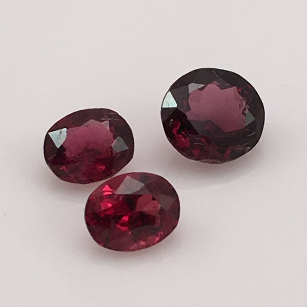 3 carat set of Cambodian Red Spinel Gemstones - Colonial Gems