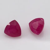 2.2 carat set triangle cut set of Cambodian Rubies - Colonial Gems